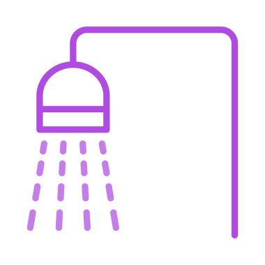 su ile duş düz simgesi beyaz arka plan, vektör, illüstrasyon izole damla