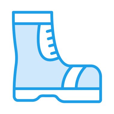 Beyaz arka plan, vektör, illüstrasyon izole koruyucu boot düz simgesi