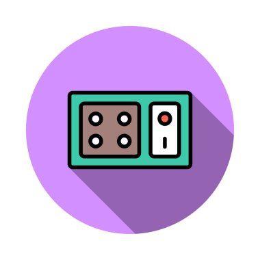 soket düz simgesi beyaz arka plan, vektör, illüstrasyon izole üzerinde anahtarı ile