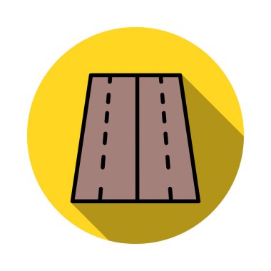 otoyol düz simgesi beyaz arka plan, vektör, illüstrasyon izole