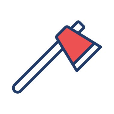 İnşaat balta düz simgesi beyaz arka plan, vektör, illüstrasyon izole