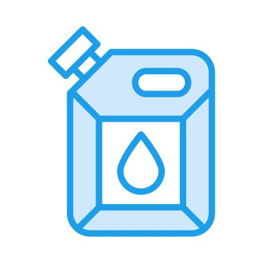 Petrol can düz beyaz arka plan, vektör, illüstrasyon izole simgesi