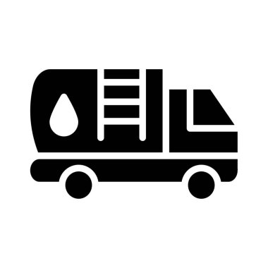 benzin tankeri düz simgesi beyaz arka plan, vektör, illüstrasyon izole