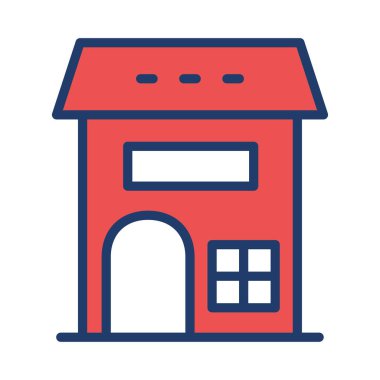 ev düz simgesi beyaz arka plan, vektör, illüstrasyon izole