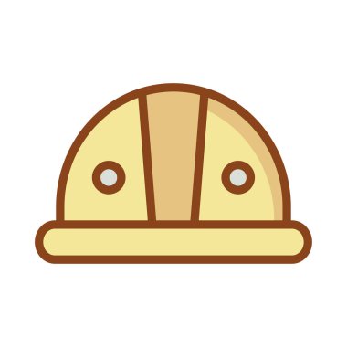 güvenlik koruma kask düz simgesi beyaz arka plan, vektör, illüstrasyon izole