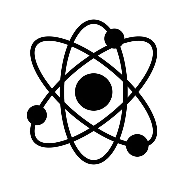 Atom Düz Simgesi Beyaz Arka Plan Vektör Illüstrasyon Izole — Stok Vektör