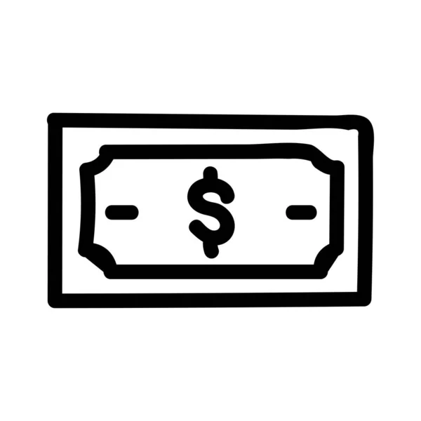 Dollar Cash Flat Icon Isolated White Background Vector Illustration — Stock Vector