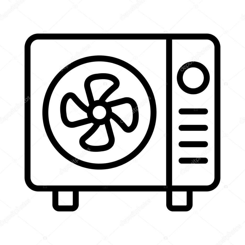 electrical fan flat icon isolated on white background, vector, illustration