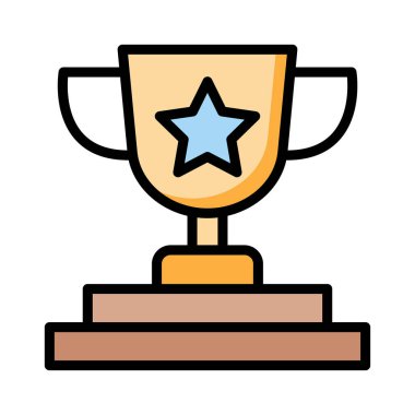 Kupa başarı ödülü vektör çizim 