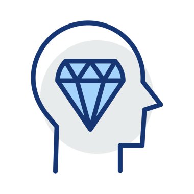 akıl baş beyin vektör çizim 