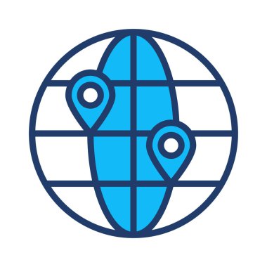 konumu harita genel vektör çizim 