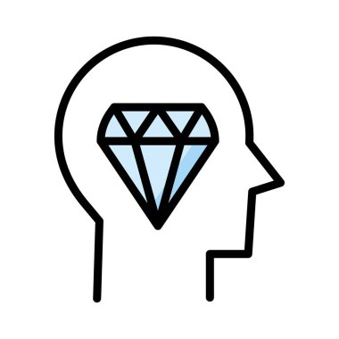 akıl baş beyin vektör çizim 