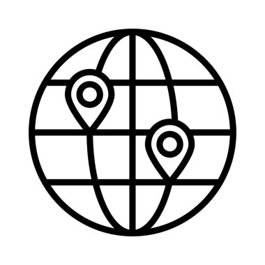 konumu harita genel vektör çizim 