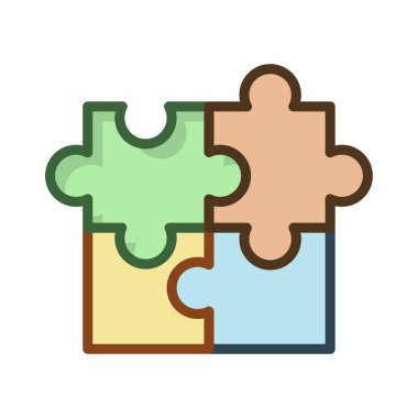 çözüm puzzle Yapboz vektör çizim 