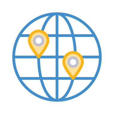 konumu harita genel vektör çizim 