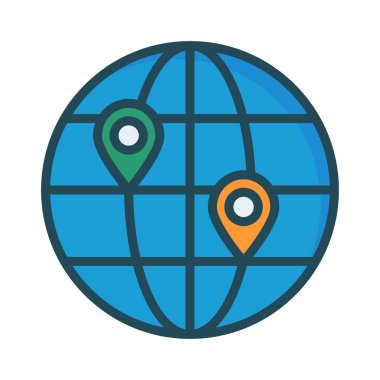 konumu harita genel vektör çizim 