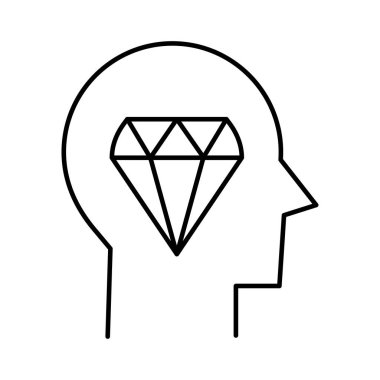 akıl baş beyin vektör çizim 