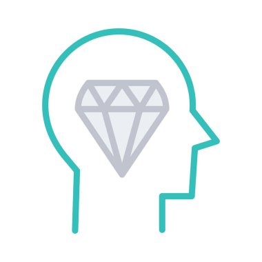 akıl baş beyin vektör çizim 