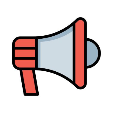 megafon hoparlör yüksek sesle vektör çizim 