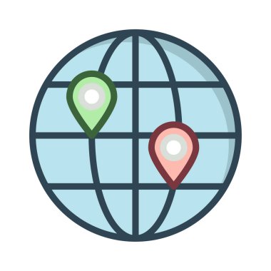 konumu harita genel vektör çizim 