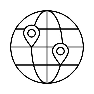 konumu harita genel vektör çizim 