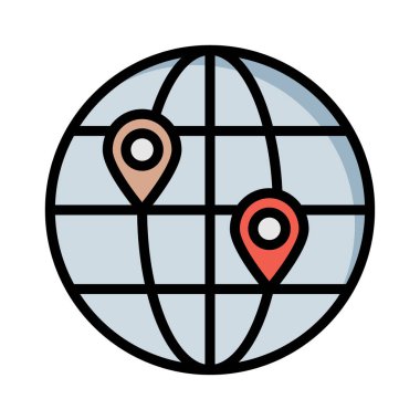 konumu harita genel vektör çizim 