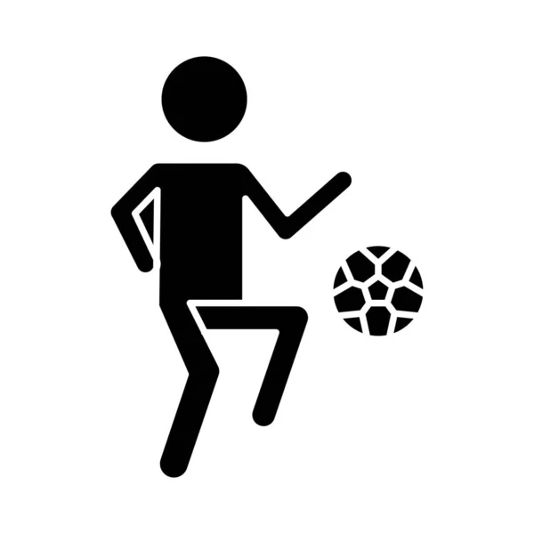 Footballeur Jouant Avec Ballon Illustration Vectorielle — Image vectorielle