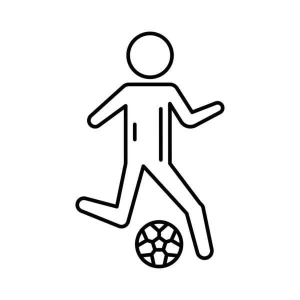Jogador Futebol Jogando Com Bola Ilustração Vetorial — Vetor de Stock