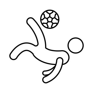 oyuncu futbol oynarken vektör çizim 