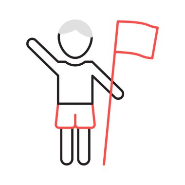 Hakem bayrağını maç vektör çizim 