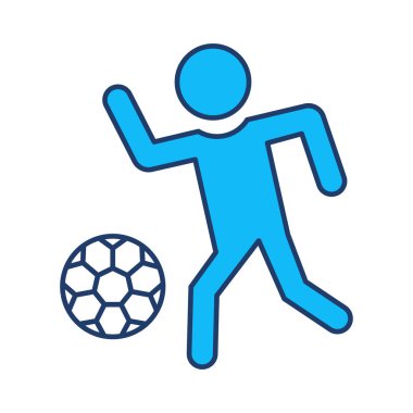 ile top, vektör çizim oynarken futbol oyuncusu  