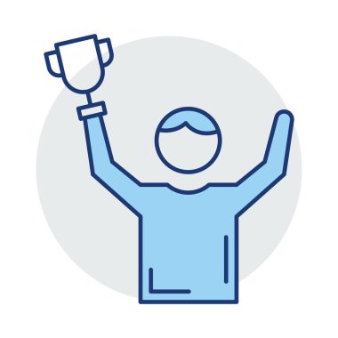 Şampiyon kazanan başarı vektör çizim 