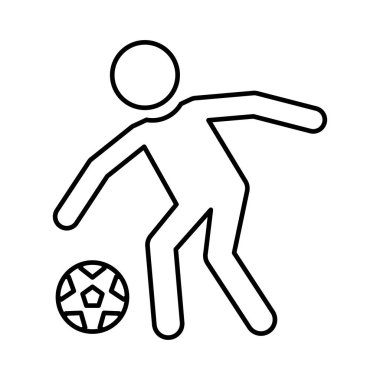 ile top, vektör çizim oynarken futbol oyuncusu  