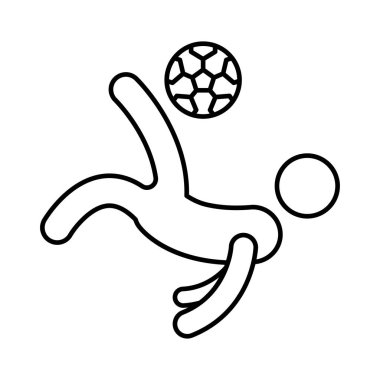 oyuncu futbol oynarken vektör çizim  