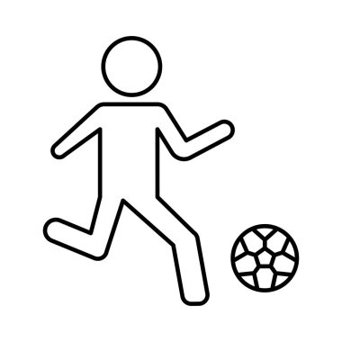 ile top, vektör çizim oynarken futbol oyuncusu  