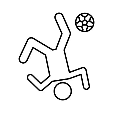 ile top, vektör çizim oynarken futbol oyuncusu  