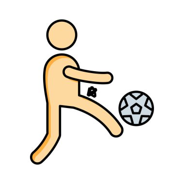 oyuncu oynarken futbol vektör çizim 