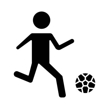 ile top, vektör çizim oynarken futbol oyuncusu  