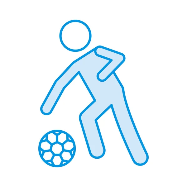 Fußballer Der Mit Ball Spielt Vektor Illustration — Stockvektor