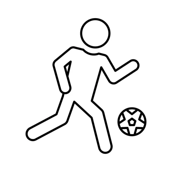 Voetbalspeler Spelen Met Bal Vectorillustratie — Stockvector