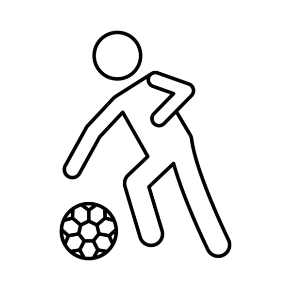 Fußballer Der Mit Ball Spielt Vektor Illustration — Stockvektor