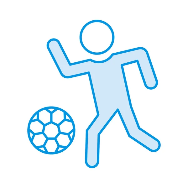 Jugador Fútbol Jugando Con Pelota Vector Ilustración — Archivo Imágenes Vectoriales