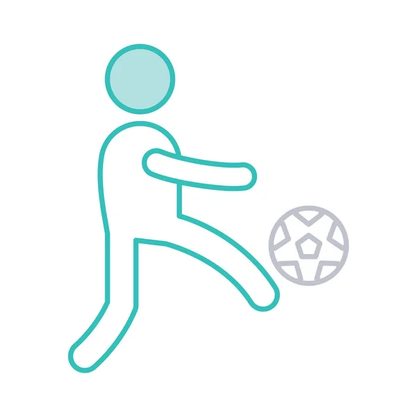 Παίκτης Παίζει Ποδόσφαιρο Εικονογράφηση Διάνυσμα — Διανυσματικό Αρχείο