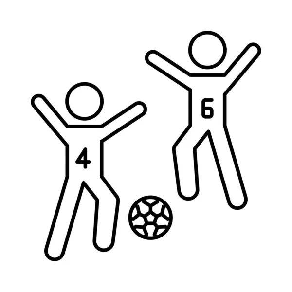 Jugadores Fútbol Jugando Ilustración Vector — Vector de stock