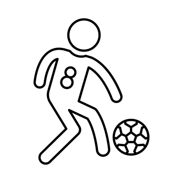 Speler Voetbal Voetbal Vectorillustratie — Stockvector