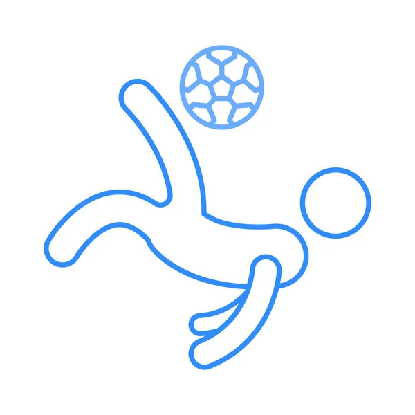 Spieler Fußball Spielen Vektor Illustration — Stockvektor