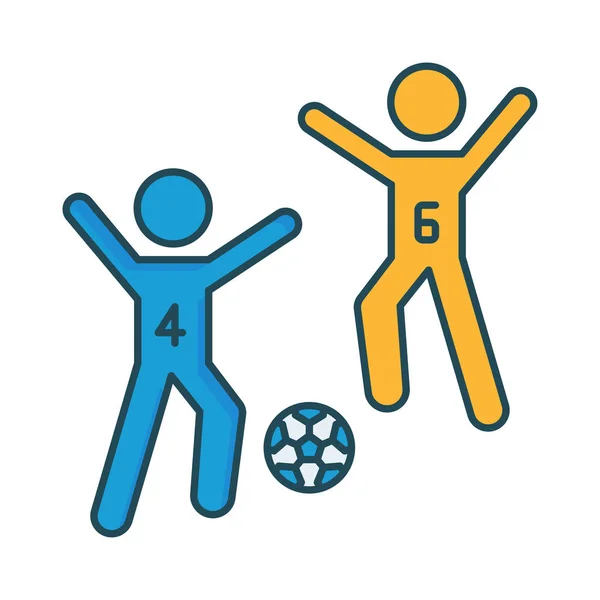 Ποδόσφαιρο Παίκτες Παίζοντας Εικονογράφηση Φορέα — Διανυσματικό Αρχείο