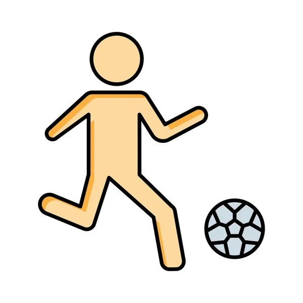 Παίκτης Ποδοσφαίρου Ποδόσφαιρο Διανυσματικά Εικονογράφηση — Διανυσματικό Αρχείο