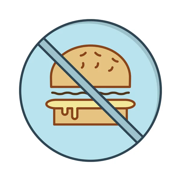 Illustrazione Vettoriale Stop Fast Food Non Consentita — Vettoriale Stock