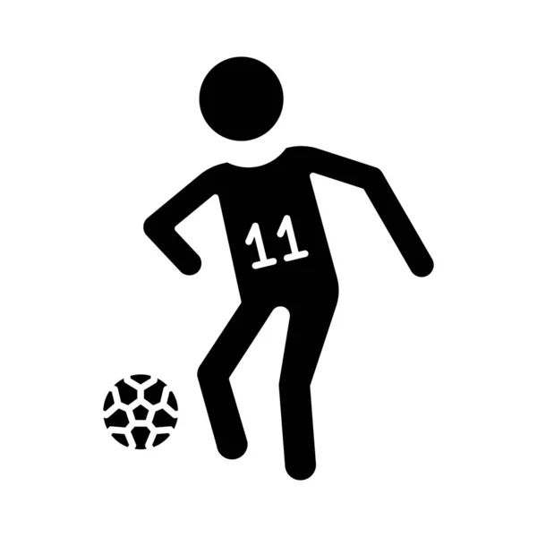 Voetbalspeler Spelen Met Bal Vectorillustratie — Stockvector